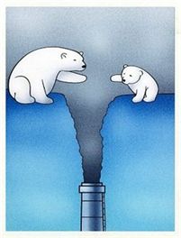 일반부문 최우수작 한주엽씨 작품(지구온난화로 인하여 빙하가 녹아 북극곰 가족이 어쩔수 없이 헤어져야 하는 장면을표현)

