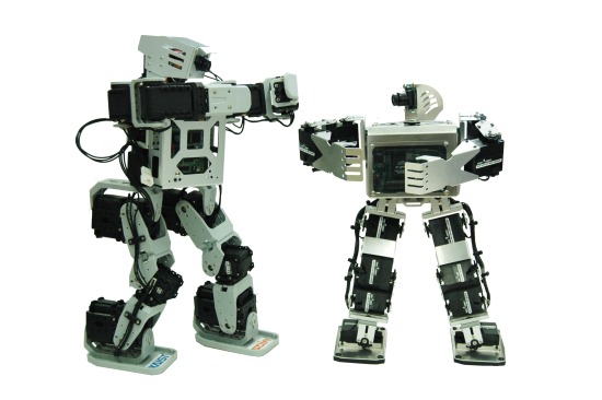 KAIST가 국내 최대 지능형 로봇대회인 '지능형 SoC 로봇워 2010'을 28일부터 31일까지 경기도 일산 킨텍스서 개최한다. 사진은 휴로 로봇의 격투 장면