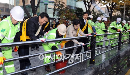 [포토]서울시, 강남구와 합동 대청소