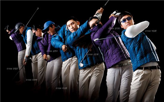 국가대표 골프단이 입은 첨단 방한 점퍼 