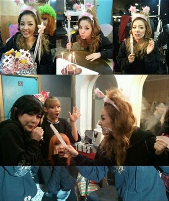 2NE1 산다라박, 멤버들 깜짝 생일파티에 "아~행복해"