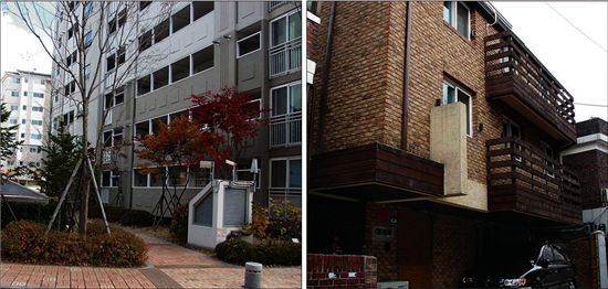 ◆한국토지주택공사는 도심내 다양한 맞춤형 임대주택을 확충, 저렴한 임대조건으로 공급하고 있다. 사진은 지난해 1월 입주한 시흥능곡 국민임대주택(왼쪽), 매입 임대주택으로 활용되는 서울의 한 다가구주택.