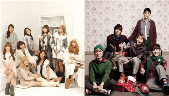 Girls' Generation (left) and SHINee (right) [Danal]