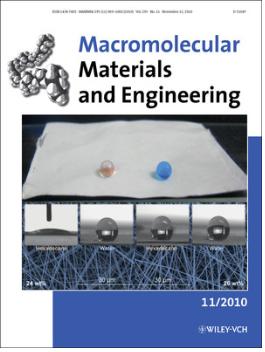 임현의 박사팀이 개발한 나노섬유표면 관련 논문이 표지에 실린 ‘Macromolecular Materials and Engineering’(고분자 물질 공학) 11월호 표지.