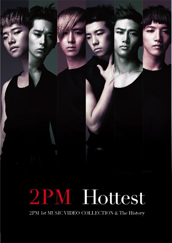 DVD cover of 2PM's "Hottest~2PM 1st Music Video Collection & The History~” [JYP Entertainment]