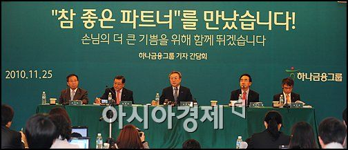 [포토]하나금융그룹, 외환은행 인수 기자회견 가져