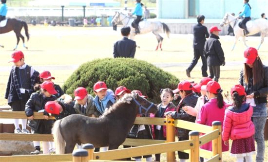 ▲마사회가 지난달 28일 서울경마공원에 어린이 말(馬) 테마공원 '포니랜드(Pony Land)'를 개장했다.