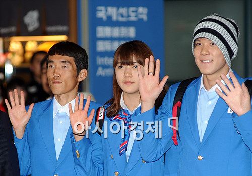 [포토]지영준-정다래-박태환 '광저우 대첩의 주역들'