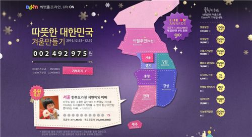 다음의 '따뜻한 대한민국 겨울만들기' 캠페인 