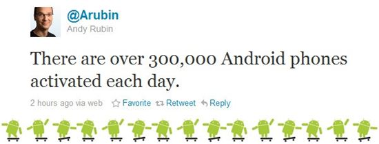 엔디 루빈, "안드로이드폰 하루 30만대 이상 개통"