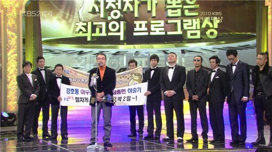 [KBS 연예대상]'해피 선데이', 3년 연속 최고 프로그램상 수상