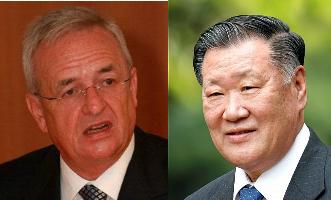 현대차 정몽구-폭스바겐 빈터콘 '불꽃 라이벌'