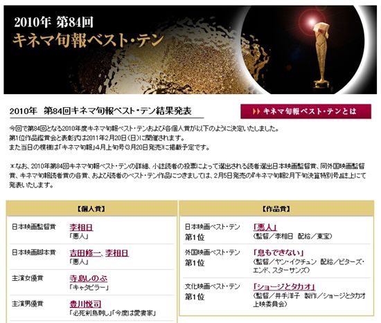 Website of Kinema Junpo (キネマ旬報) 