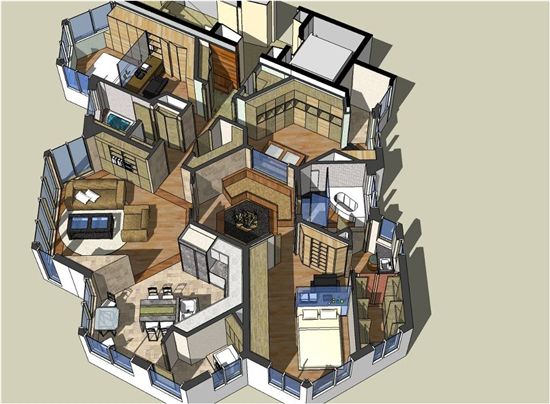 정육각형 모듈의 신개념 조합형 평명 시스템인 '허니홈'(84 ㎡)