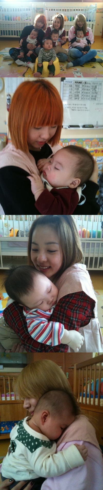 Korean female idols 2NE1 at Holt Children Orphanage. [Sean's official Twitter website]