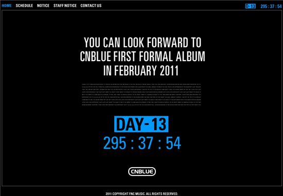 Timer of CNBLUE's teaser release [CNBLUE's official website]