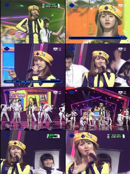 '엠카' 한그루, 깜찍 모자 + 하의 실종 의상··男心 흔들