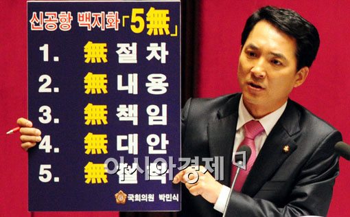 [포토] 신공항 백지화 질의하는 박민식 의원