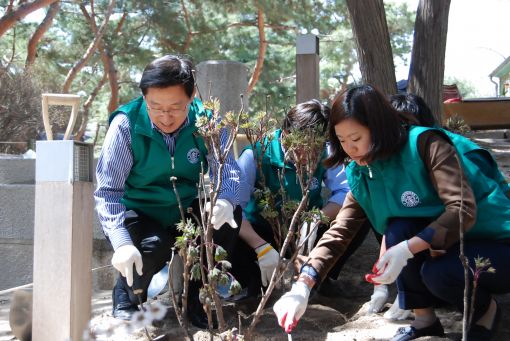 스타벅스, 덕수궁서 모란꽃 심기 봉사활동