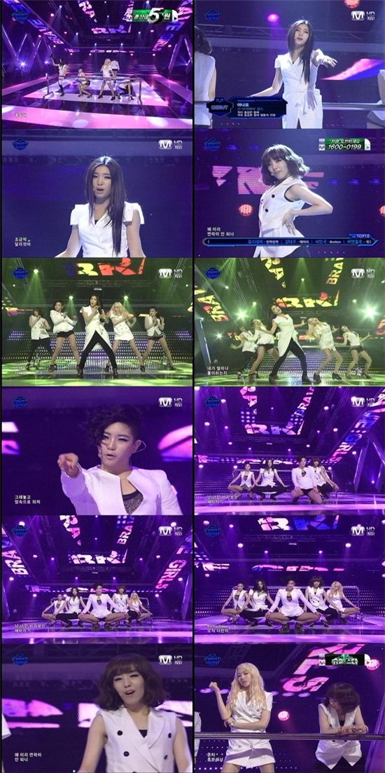'엠카' 브레이브걸스, 신인맞아? 춤+노래+외모··3박자 완벽 조화