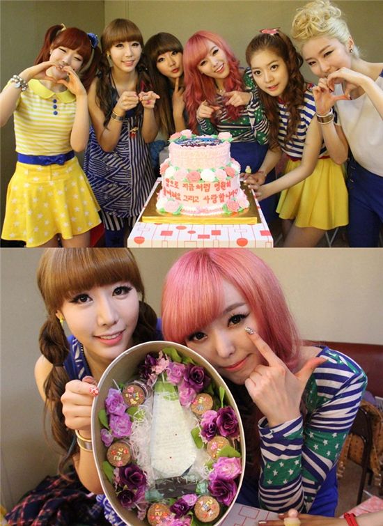 달샤벳, 벌써 데뷔 100일..팬들 선물공세에 '미소 활짝'