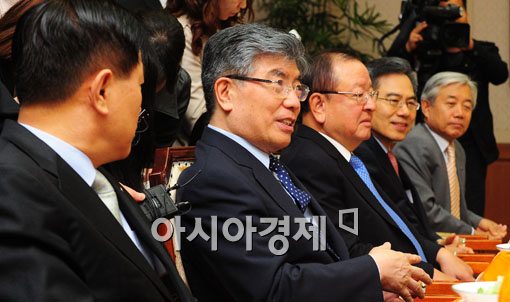 [포토] 은행장 만나는 김중수 한은총재