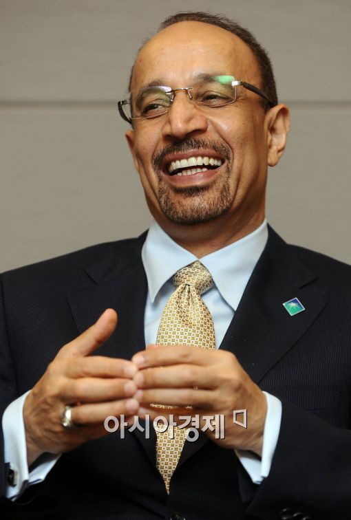 [포토]활짝 웃는 사우디 아람코 총재