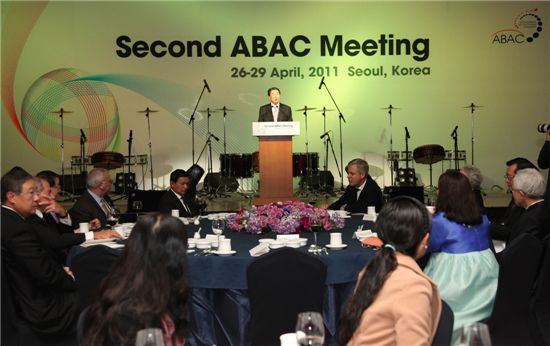 [포토]ABAC 회의에서 인사말 하는 구본준 부회장