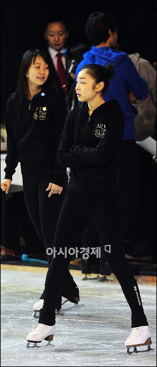 [포토]아이스쇼 함께 연습하는 김연아-곽민정 