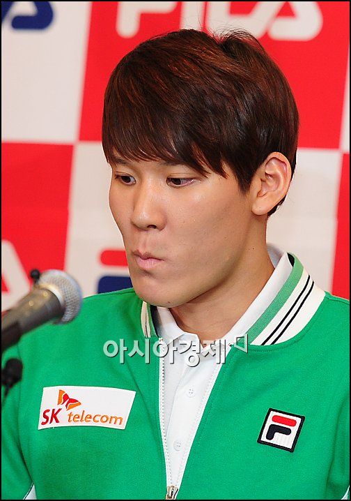 [포토]박태환 '경기보다 기자회견이 더 떨려'