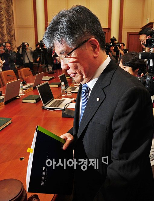 [포토] 심각한 표정의 김중수 총재