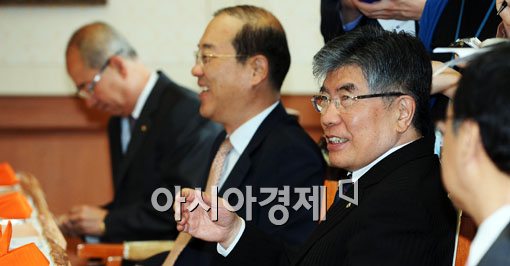 [포토] 경제현안 논의하는 김중수 총재
