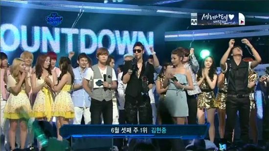 Kim Hyun-joong at music cable channel Mnet's live TV show "M! CountDown" on June 16,  2011 [KEYEAST]