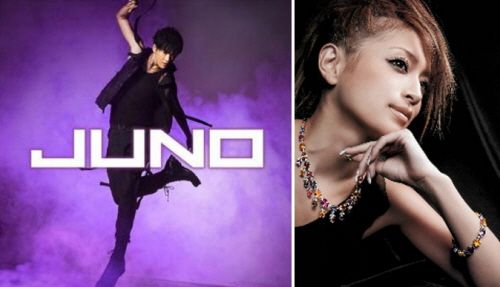 Solo artist Juno (left) and Japanese songstress Hamasaki Ayumi (right) [Media and Partners]