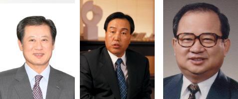 (왼쪽부터) 윤석만 포스코건설 상임고문, 이기태 전 삼성전자 부회장, 김선동 전 에쓰오일 회장