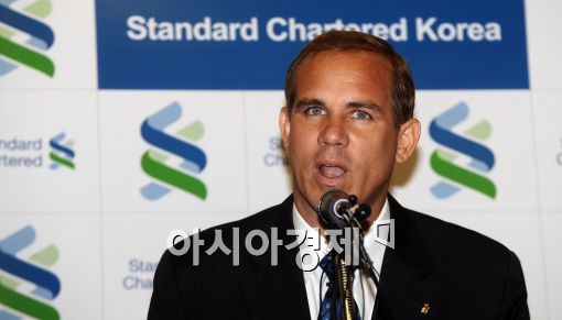 [포토]기자회견하는 리처드 힐 SC 제일은행장