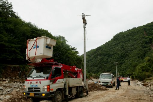한전, 수해·침수지역 복구지원 활동에 '올인'