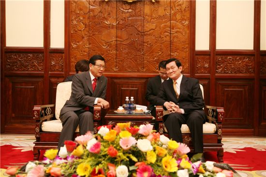 박삼구 회장, 베트남 국가주석 첫 환담