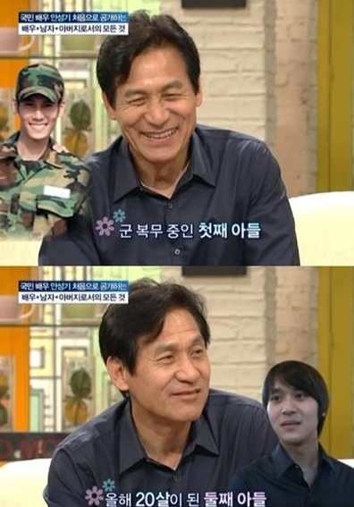 안성기 가족 공개, "미모의 아내+ 훈남인 두 아들" 시선 집중