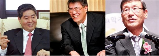 (좌측부터) 김영훈 대성그룹 회장, 장평순 교원그룹 회장, 최진민 귀뚜라미그룹 회장.