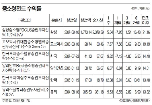 중소형株펀드 "돈있어도 못사요"