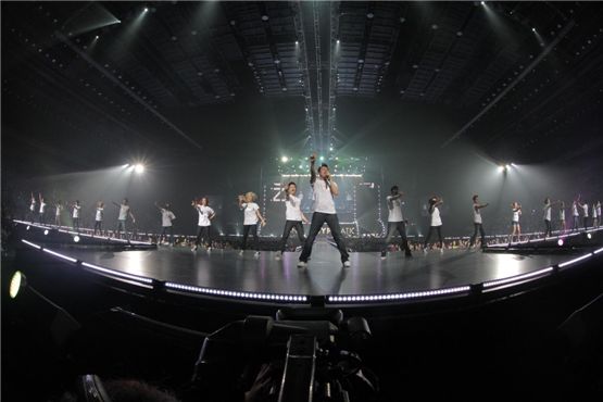 JYP Entertainment artists at the JYP Nation in Japan concert held at the Saitama Super Arena. [JYP Entertainment]
