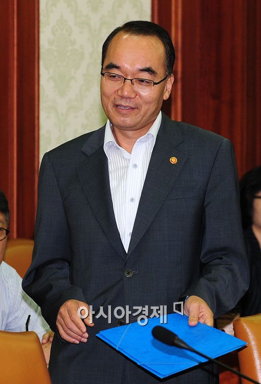 [포토] 대외경제장관회의 참석하는 박재완 장관