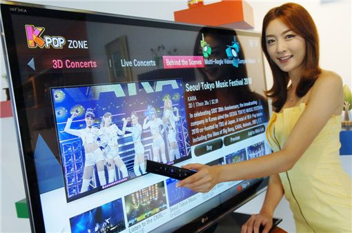 LG전자는 'IFA2011'에서 최대 규모의 K-POP를 탑재한 스마트TV를 선보인다.