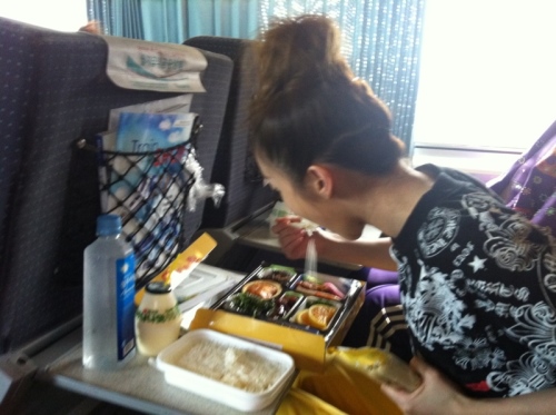 산다라박 기차여행 사진…"도시락은 이렇게 먹어야 제맛?" 