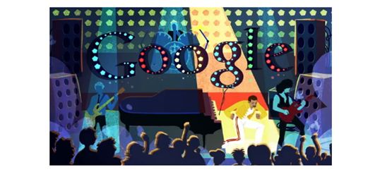 구글, 특별 두들과 애니로 프레디 머큐리 생일 축하