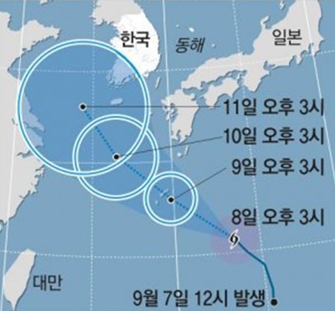 태풍 '꿀랍' 북상…"10~12일 사이 집중호우 가능성"