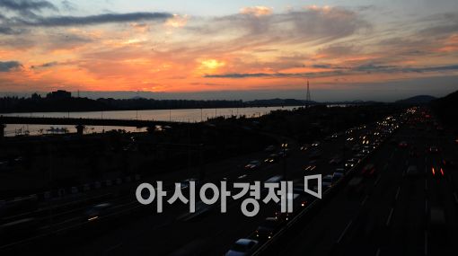 [포토]노을이 아름다운 퇴근길
