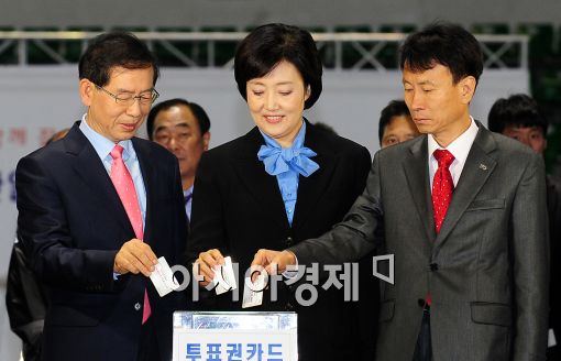 [포토]야권 단일화 누가 웃을까?