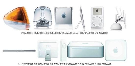 ▲조나단 아이브가 디자인한 애플의 제품들.